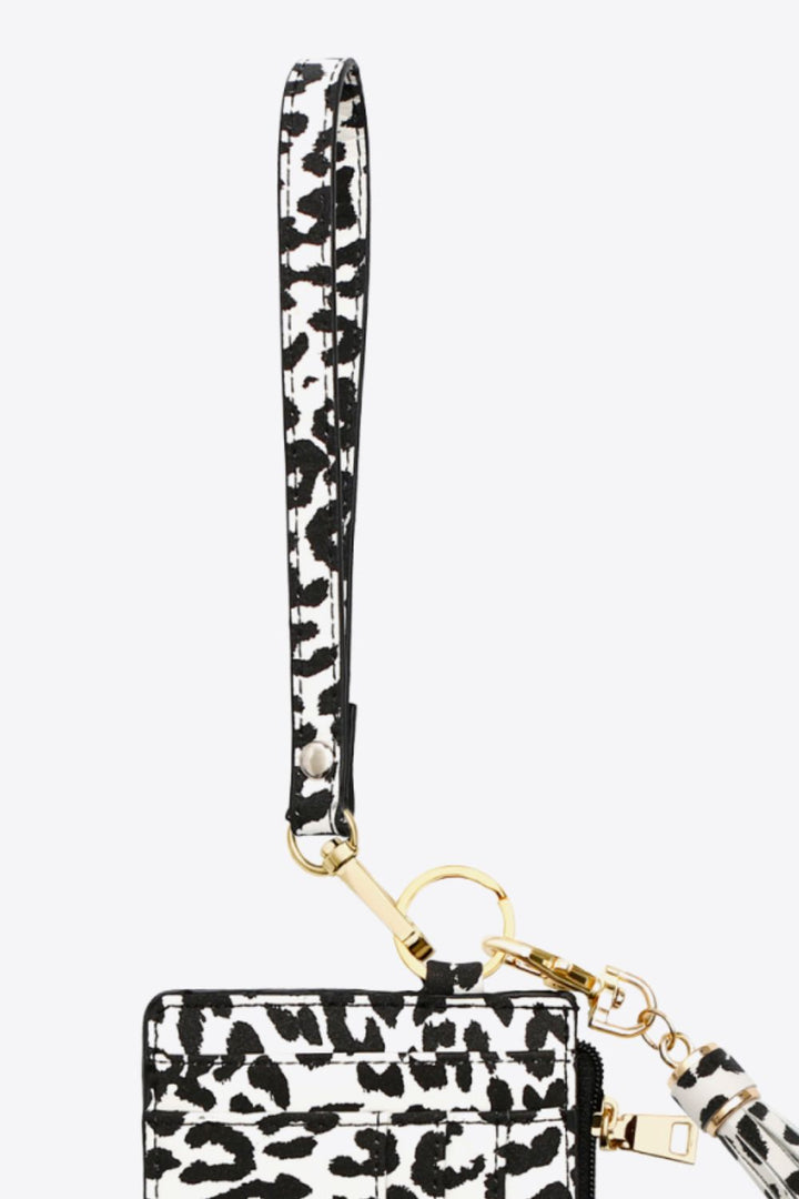 Leopard Tassel Keychain With Wallet