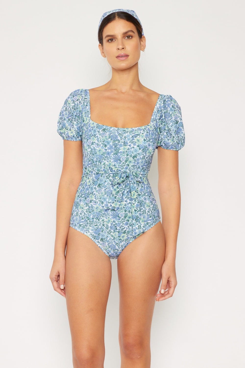 Marina West Swim Salty Air Puff Sleeve One-Piece In Blue