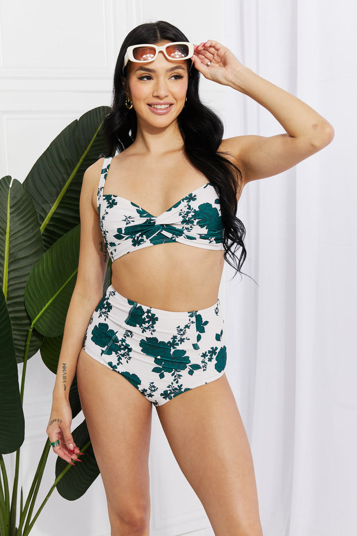 Marina West Swim Take A Dip Twist High-Rise Bikini In Forest