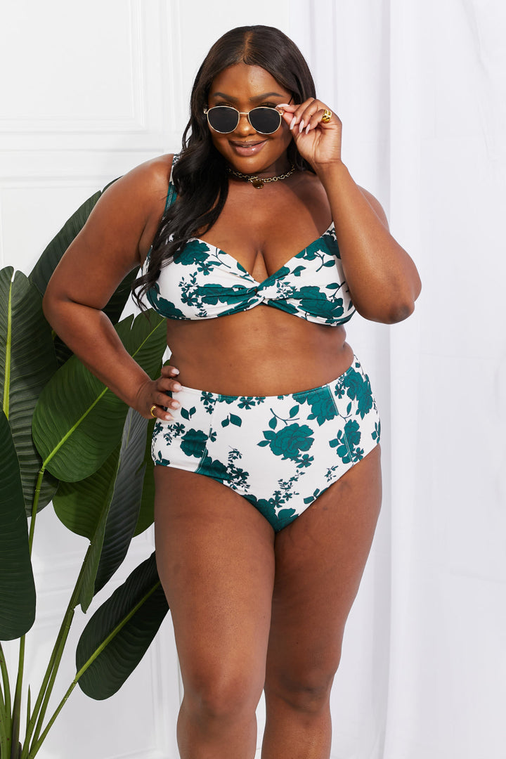 Marina West Swim Take A Dip Twist High-Rise Bikini In Forest