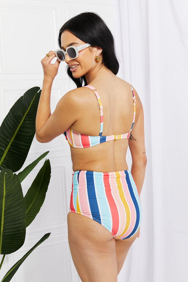 Marina West Swim Take A Dip Twist High-Rise Bikini In Stripe