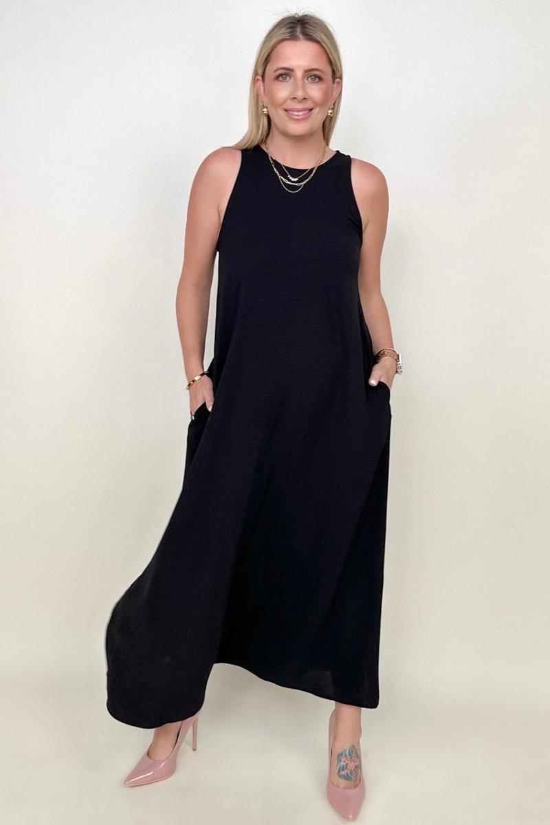 Maxi Dresses - Be Stage Sleeveless Airflow A-Line Maxi Dress
