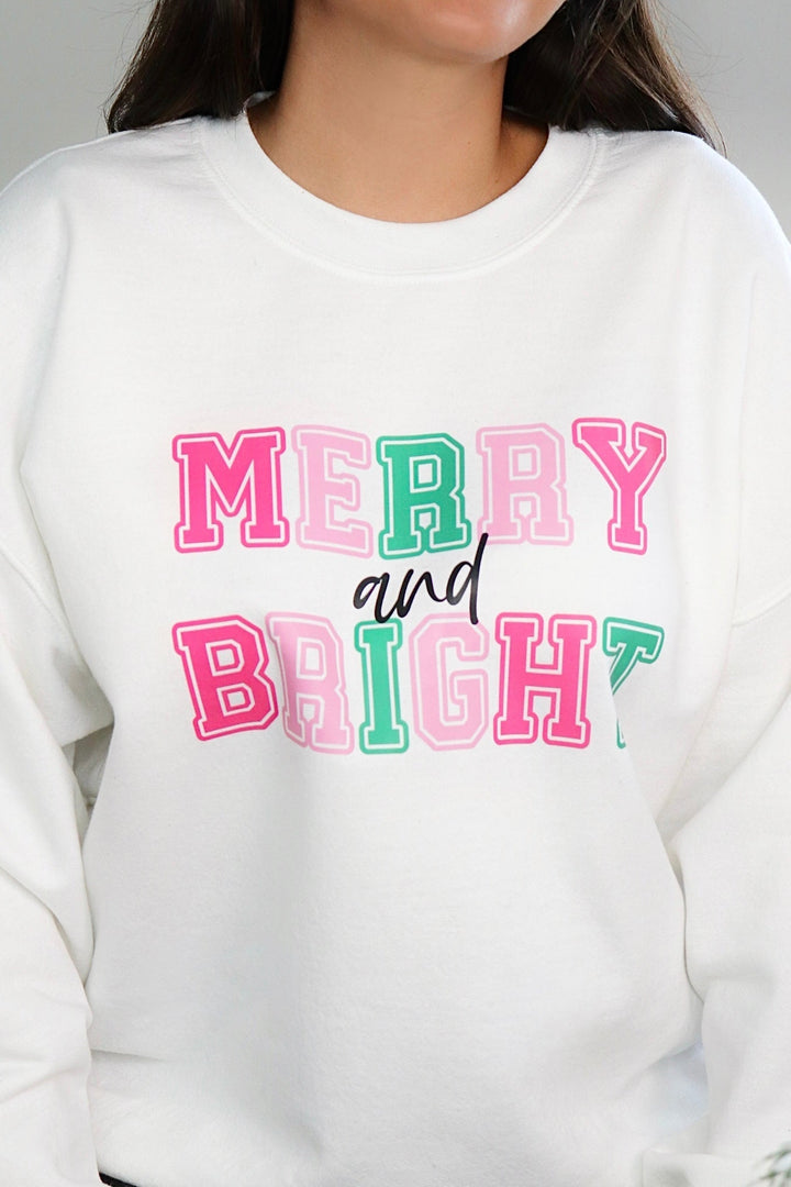 MERRY & BRIGHT PINK SWEATSHIRT