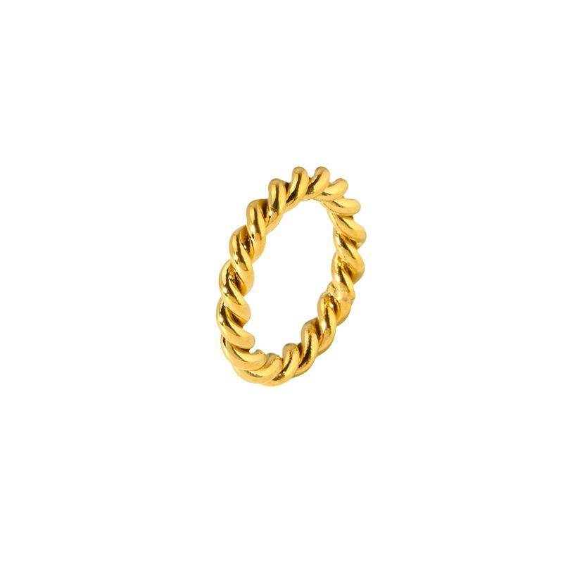 Midi Rings - 18K Gold Plated Woven Twist Ring (With Box)