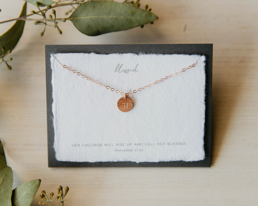 Necklace - Dear Heart Designs - Blessed 14kt Rose Gold Fill