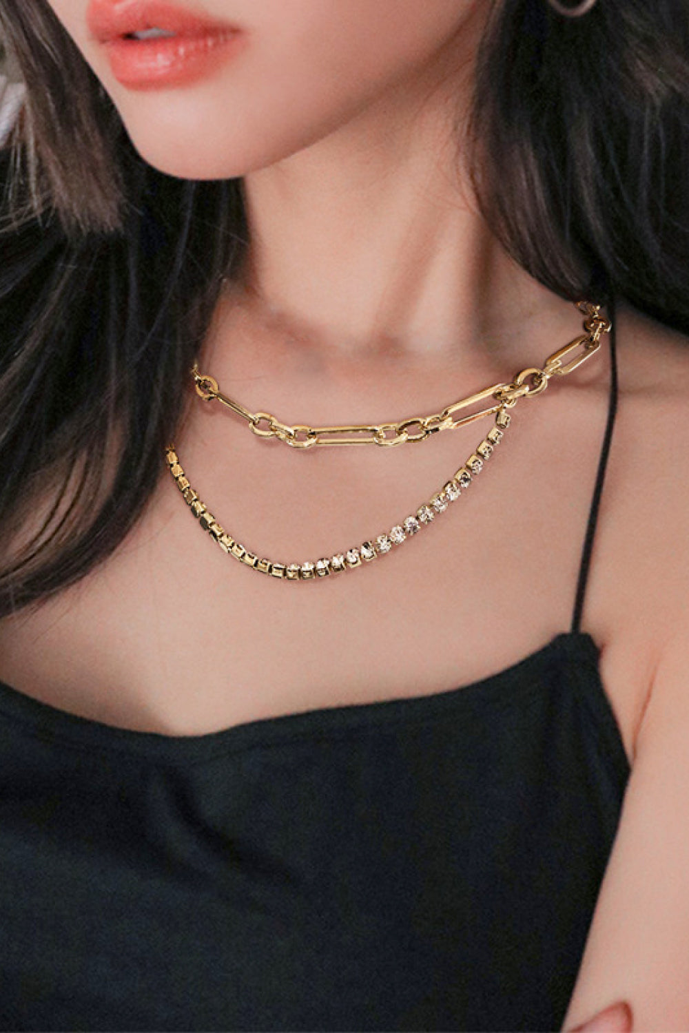 18K Gold Plated Glass Stone Necklace-Ever Joy
