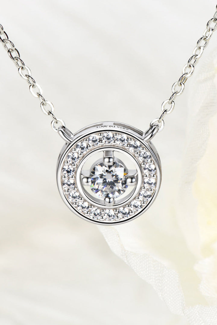 925 Sterling Silver Moissanite Geometric Pendant Necklace-Ever Joy