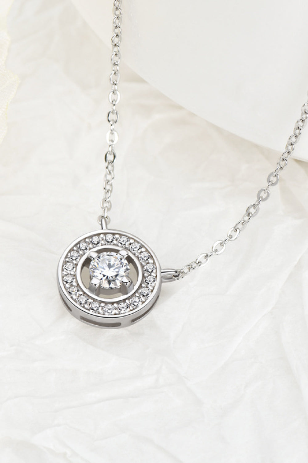 Necklaces - 925 Sterling Silver Moissanite Geometric Pendant Necklace