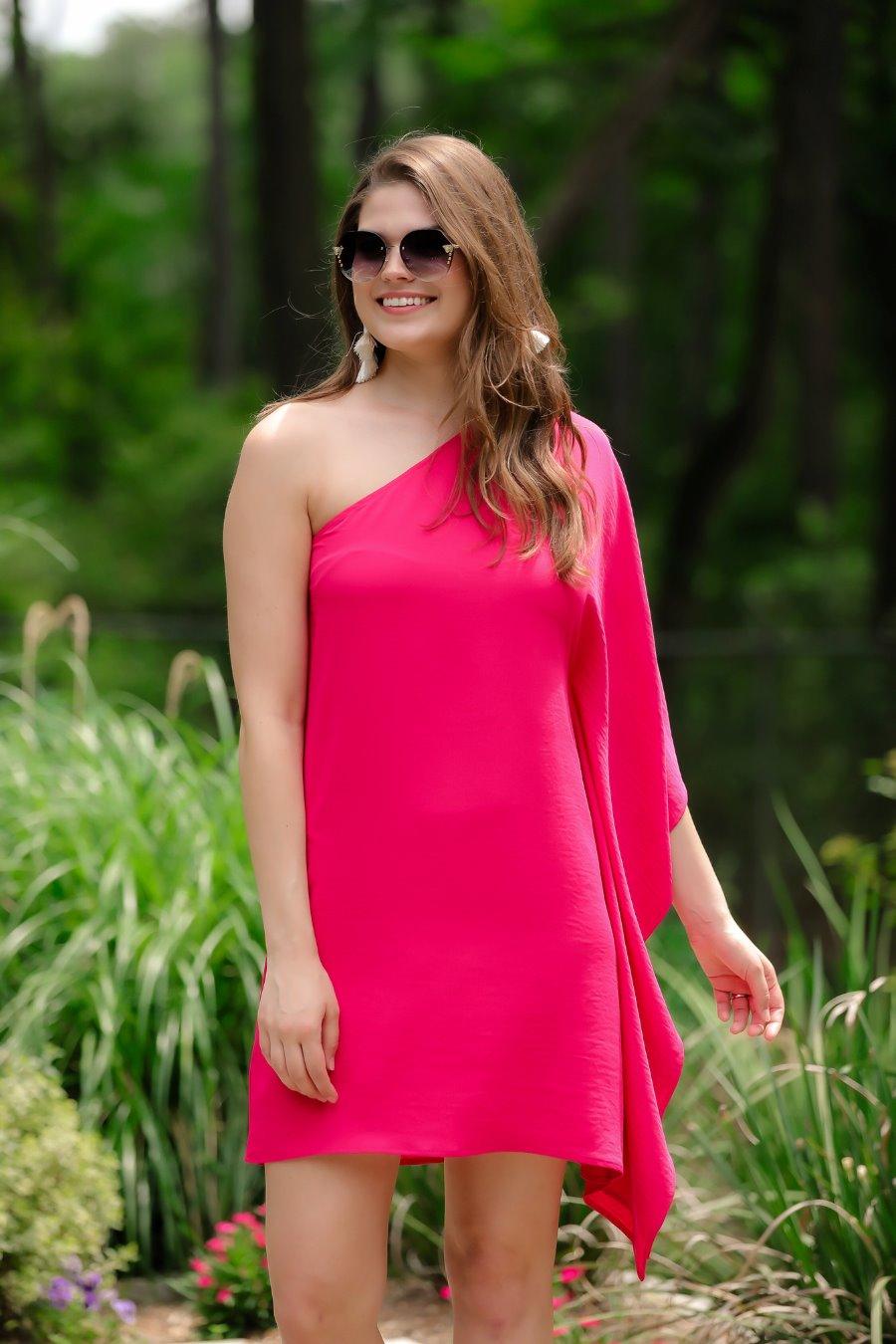 Womens - Next Chapter One Shoulder Dress In Magenta