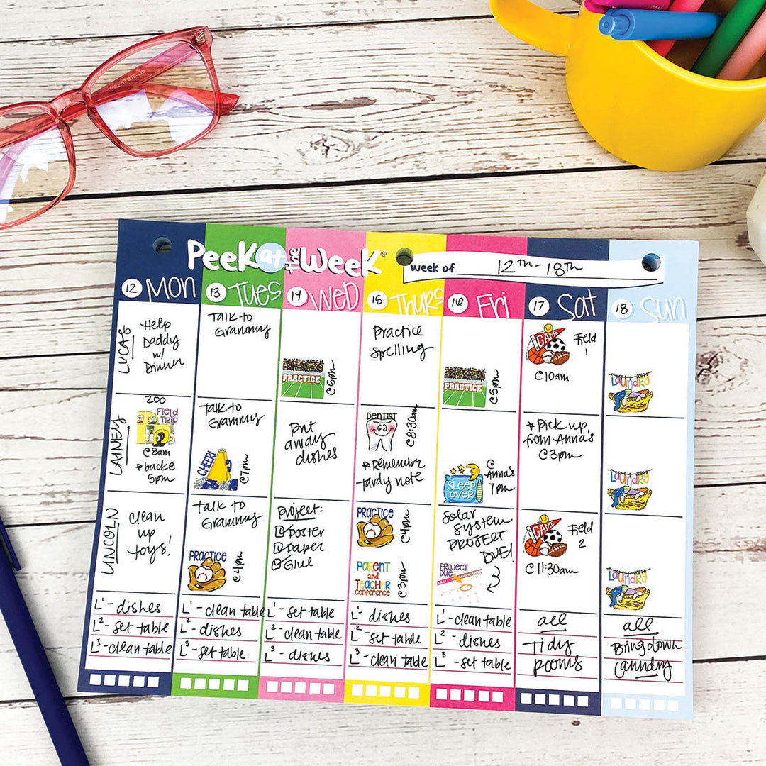 Pads - Peek At The Week® Weekly Planner Pad | Simple Cheery Week