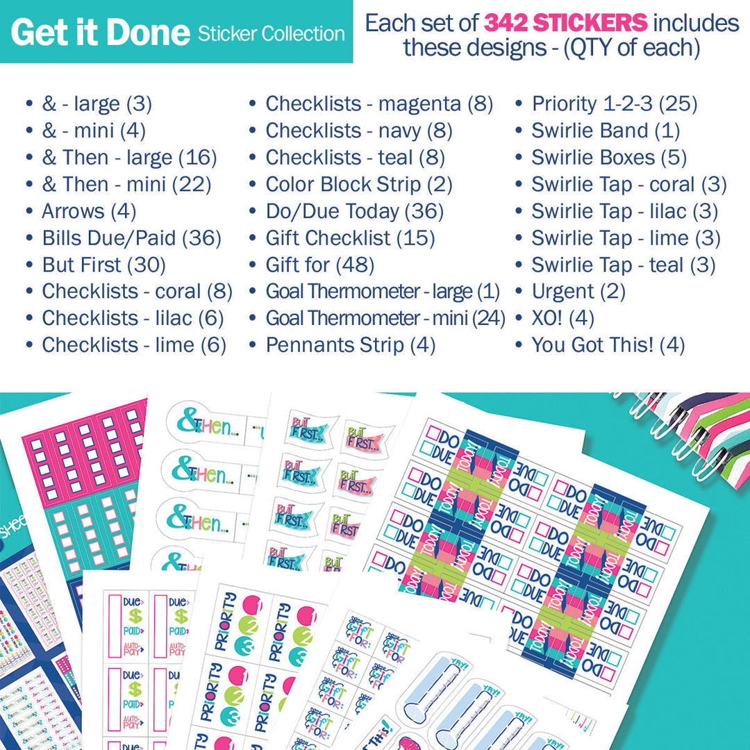 Planner Stickers - Best Planner Stickers | Family, Work, To-Dos, Events, Goals | 8 Styles