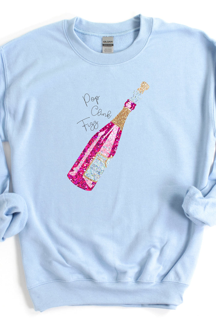 POP CLINK FIZZ HOT PINK BOTTLE NYE SWEATSHIRT