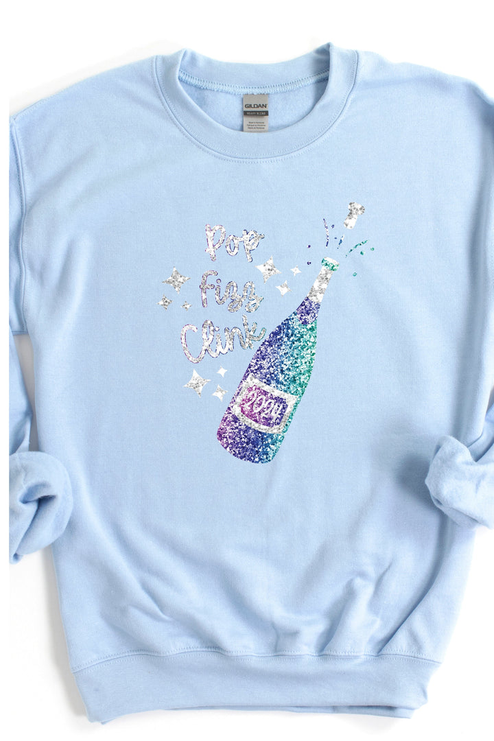 POP FIZZ CLINK BLUE BOTTLE NYE SWEATSHIRT