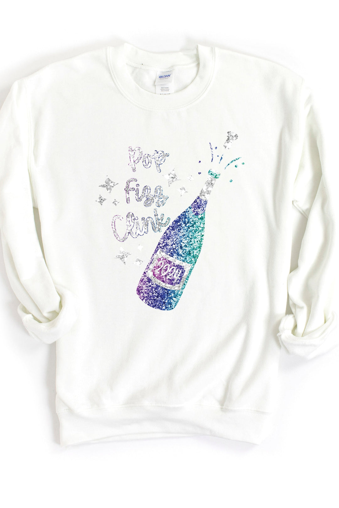 POP FIZZ CLINK BLUE BOTTLE NYE SWEATSHIRT