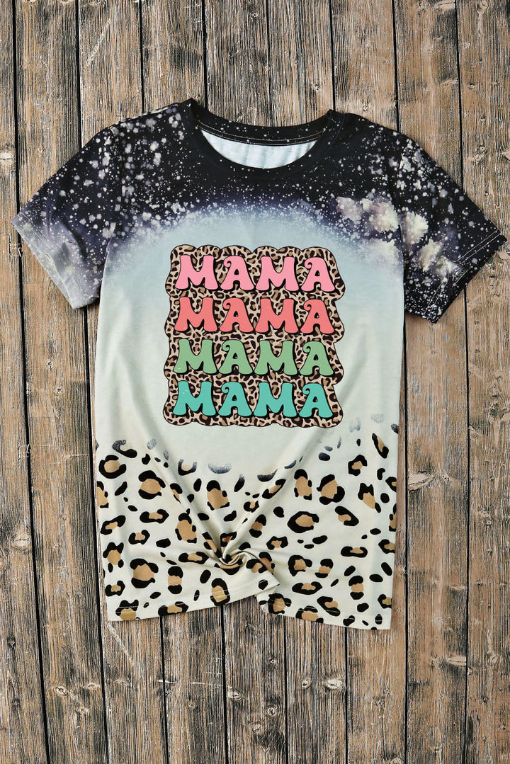 Printed MAMA Graphic Round Neck Tee