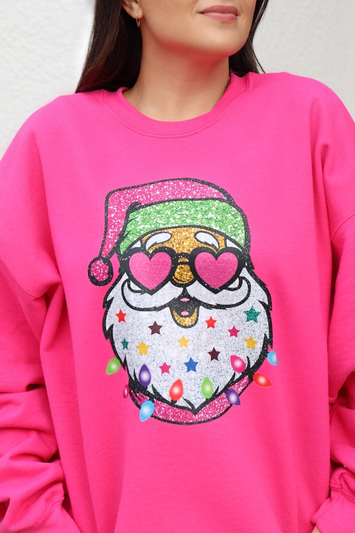 SANTA FACE FAUX SEQUINS SWEATSHIRT