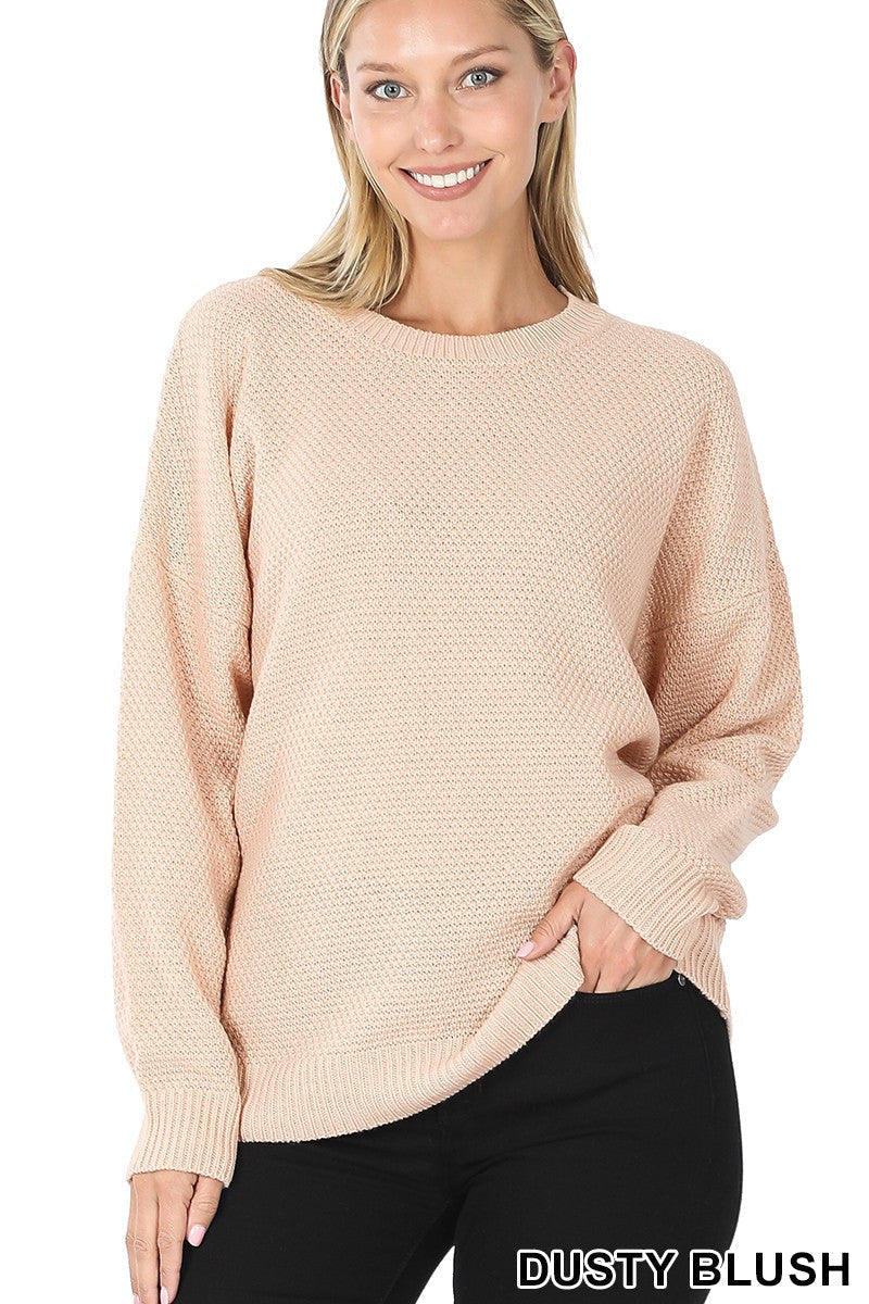 Shirt - Dusty Blush Round Neck Sweater