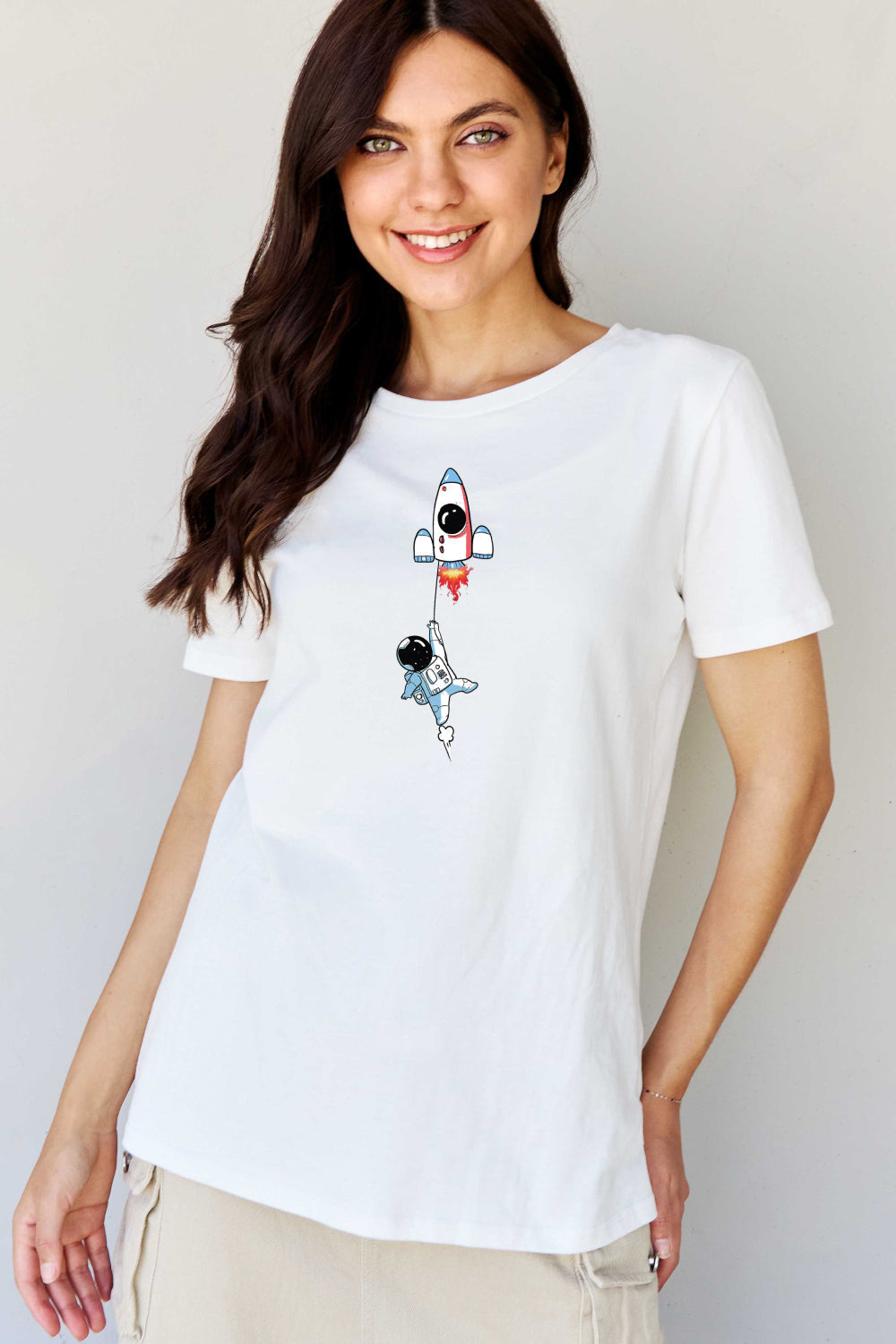 Simply Love Full Size Astronaut Graphic Cotton T-Shirt
