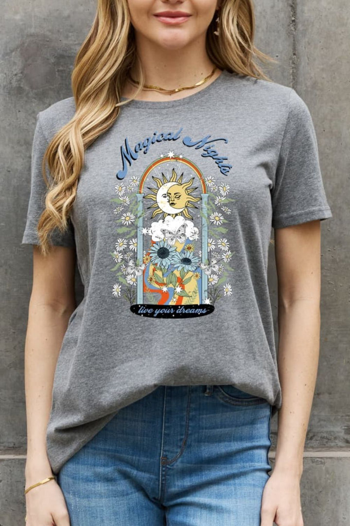 Simply Love Full Size MAGICAL NIGHTS LIVE YOUR DREAMS Graphic Cotton Tee