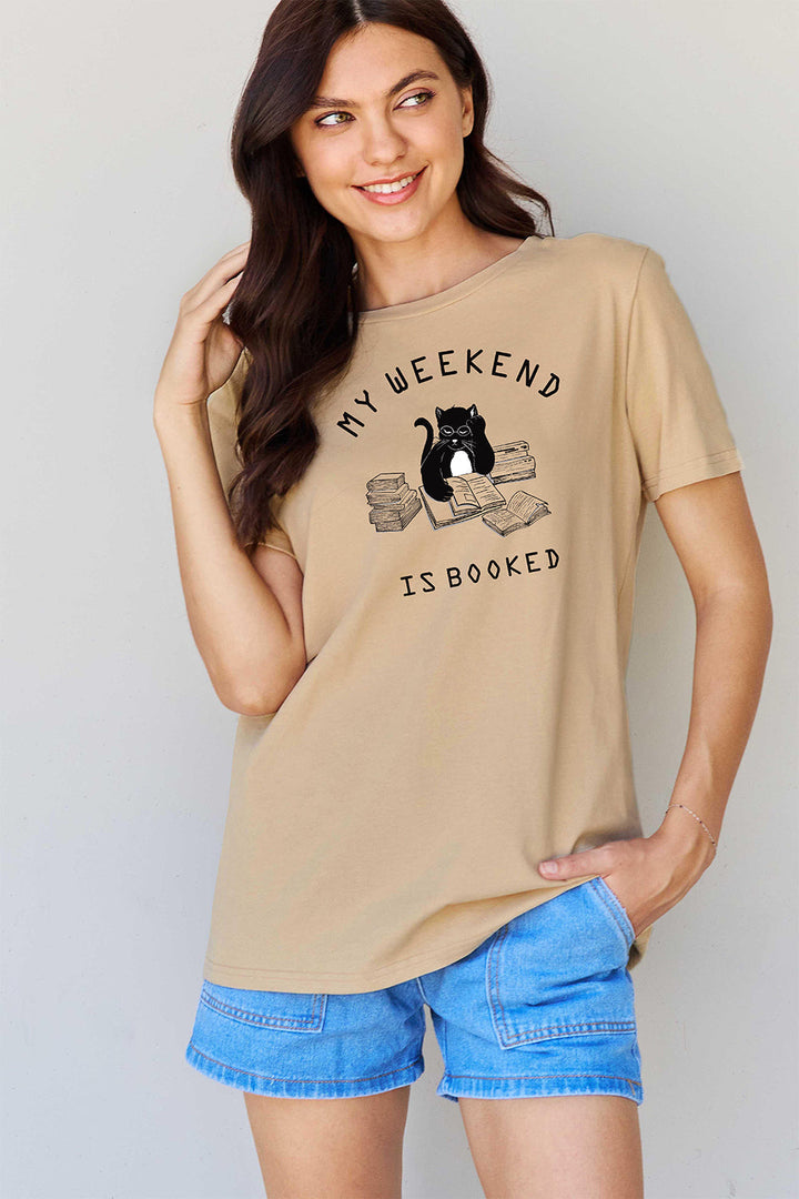 Simply Love Full Size MY WEEKEND IS BOOKED Graphic T-Shirt