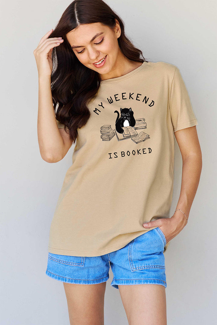 Simply Love Full Size MY WEEKEND IS BOOKED Graphic T-Shirt