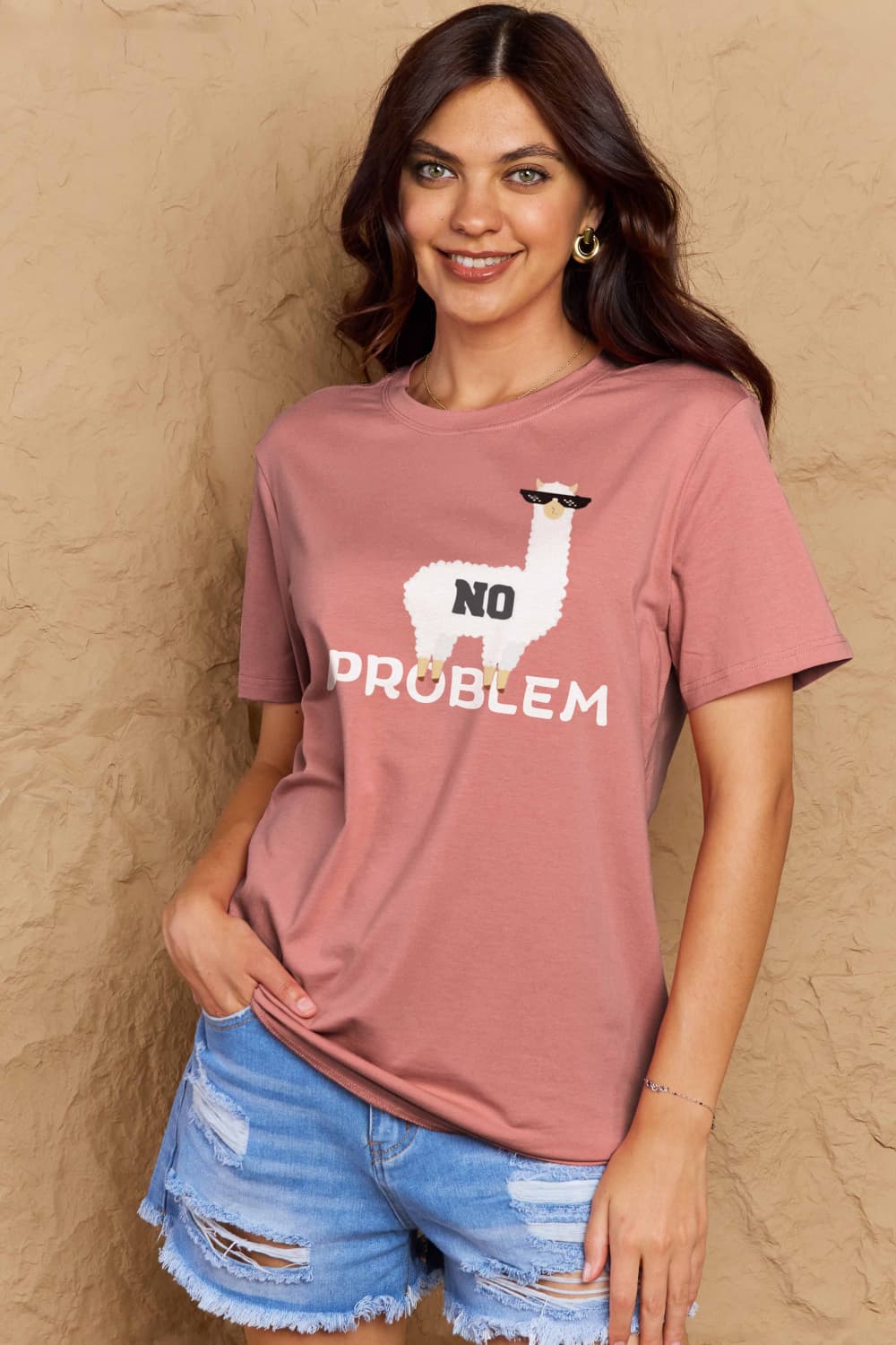 Simply Love Full Size NO PROBLEM Graphic Cotton Tee