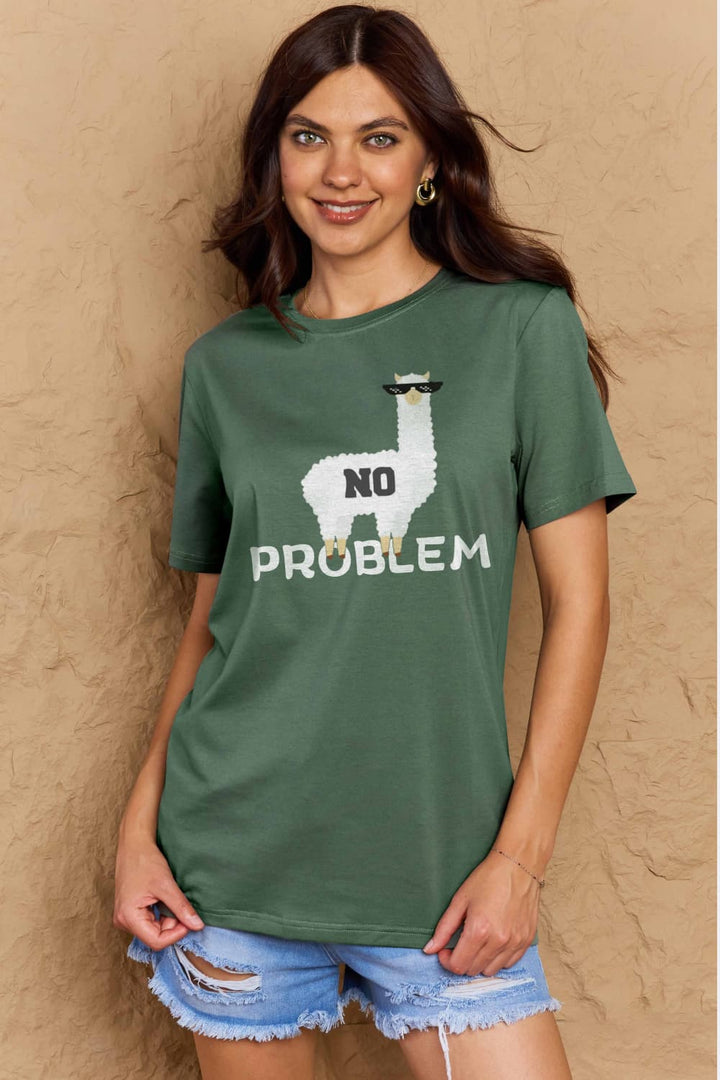 Simply Love Full Size NO PROBLEM Graphic Cotton Tee