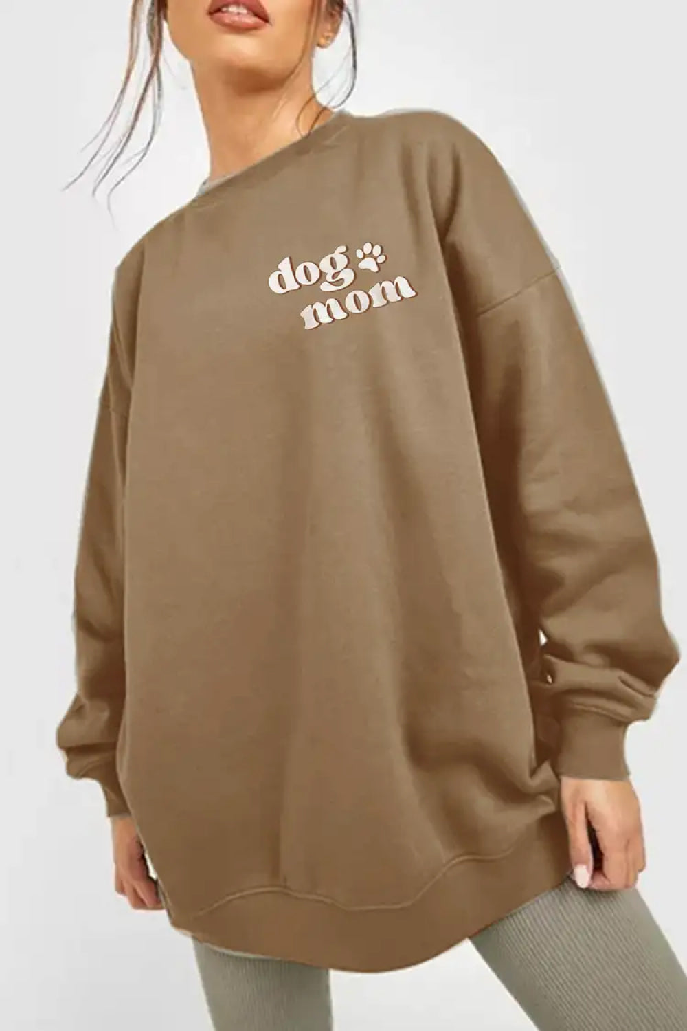 Simply Love Simply Love Full Size Round Neck Dropped Shoulder DOG MOM Graphic Sweatshirt