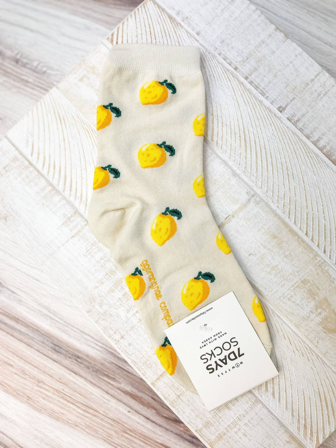 Socks - Lemon Printed Crew Socks