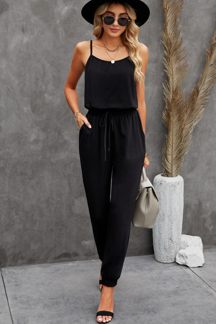 Spaghetti Strap Jumpsuit With Pockets