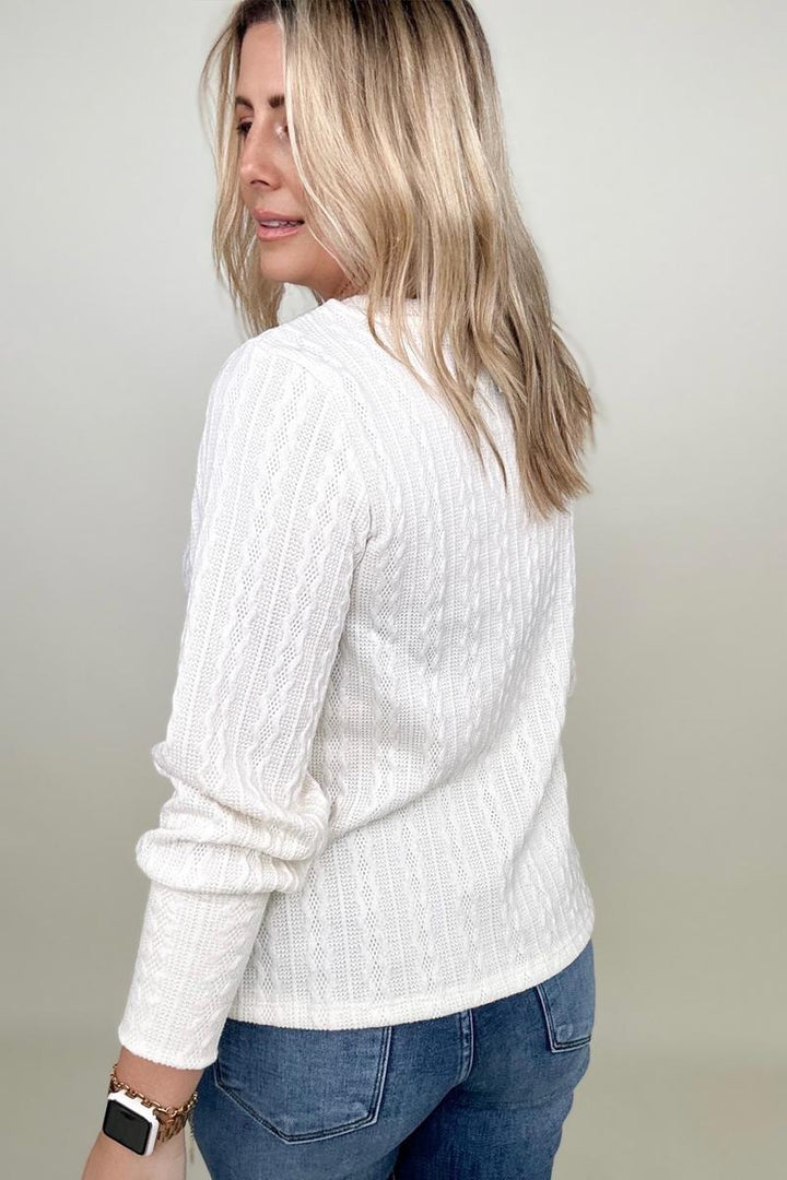 Sweaters - Hayden Long Sleeve Cable Knit Top