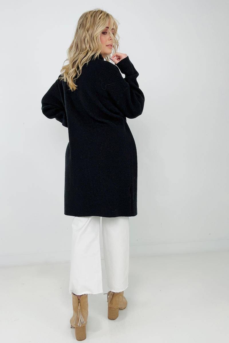 "Mara" Mockneck Front Slit Sweater-Ever Joy