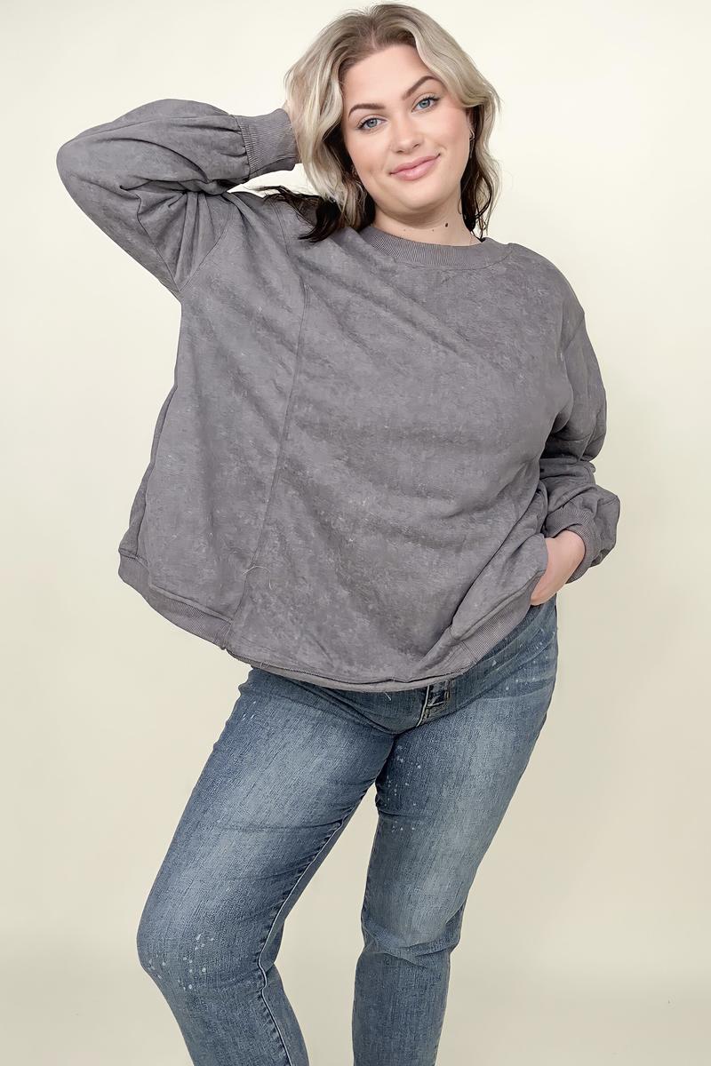 Sweatshirts - Twist Detail Reversible Oversized Sweatshirt With Pockets