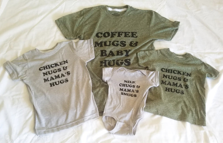 T-Shirt - Adult Coffee Mugs & Baby Hugs Graphic T-Shirt