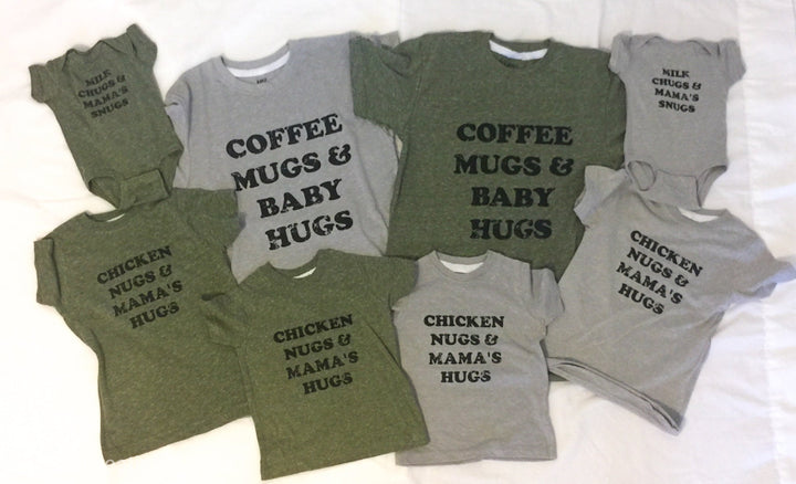 T-Shirt - Adult Coffee Mugs & Baby Hugs Graphic T-Shirt