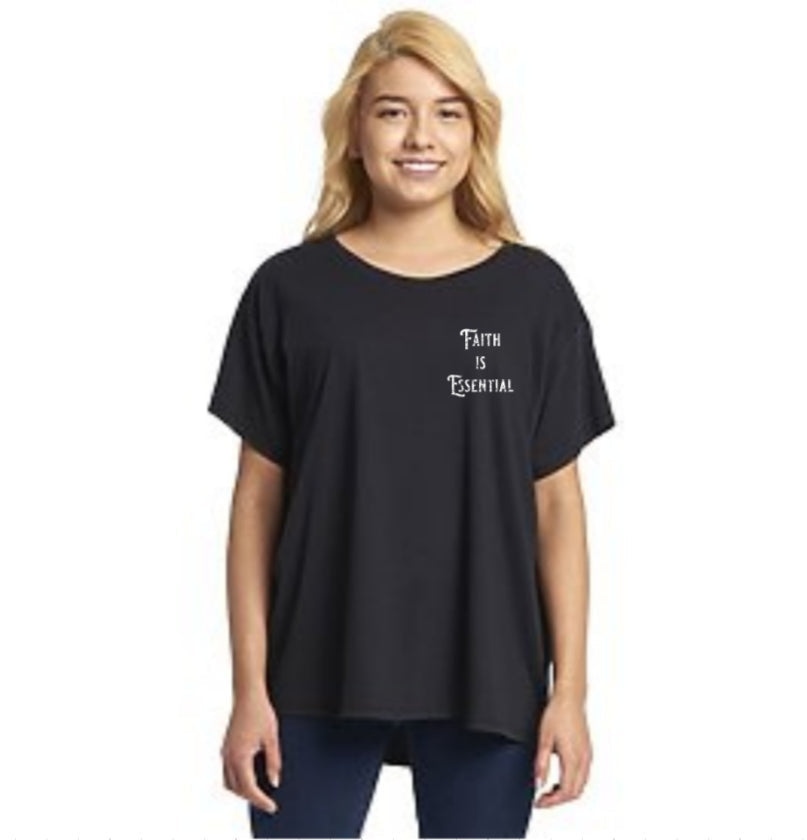 T-shirt - Faith Is Essential Pocket Size Flowy Women's T-Shirt