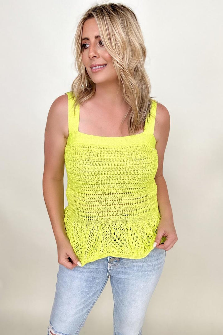 Tank Tops & Camis - Davi & Dani Knit Peplum Tank Top