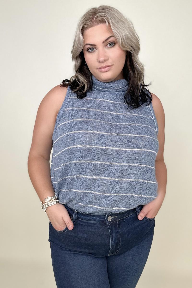 Tank Tops & Camis - Hayden Loose Knit Striped Cowl Neck Tank