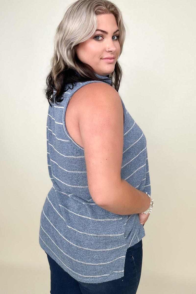 Tank Tops & Camis - Hayden Loose Knit Striped Cowl Neck Tank