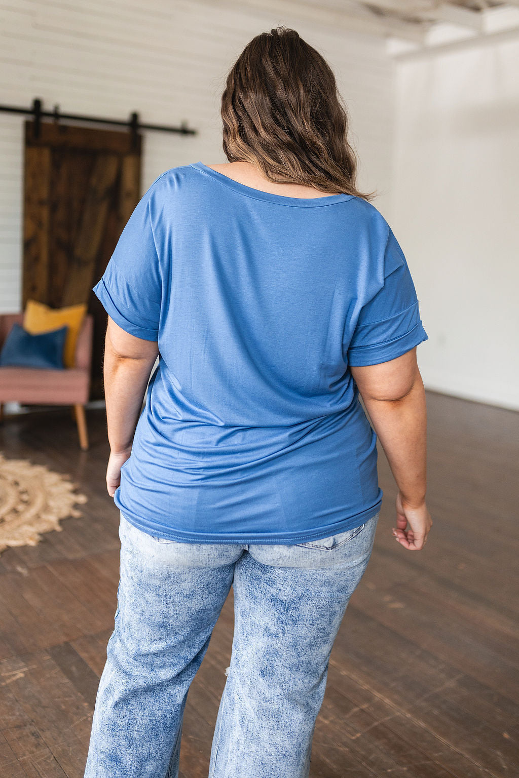 Absolute Favorite V-Neck Top in Azure-Ever Joy