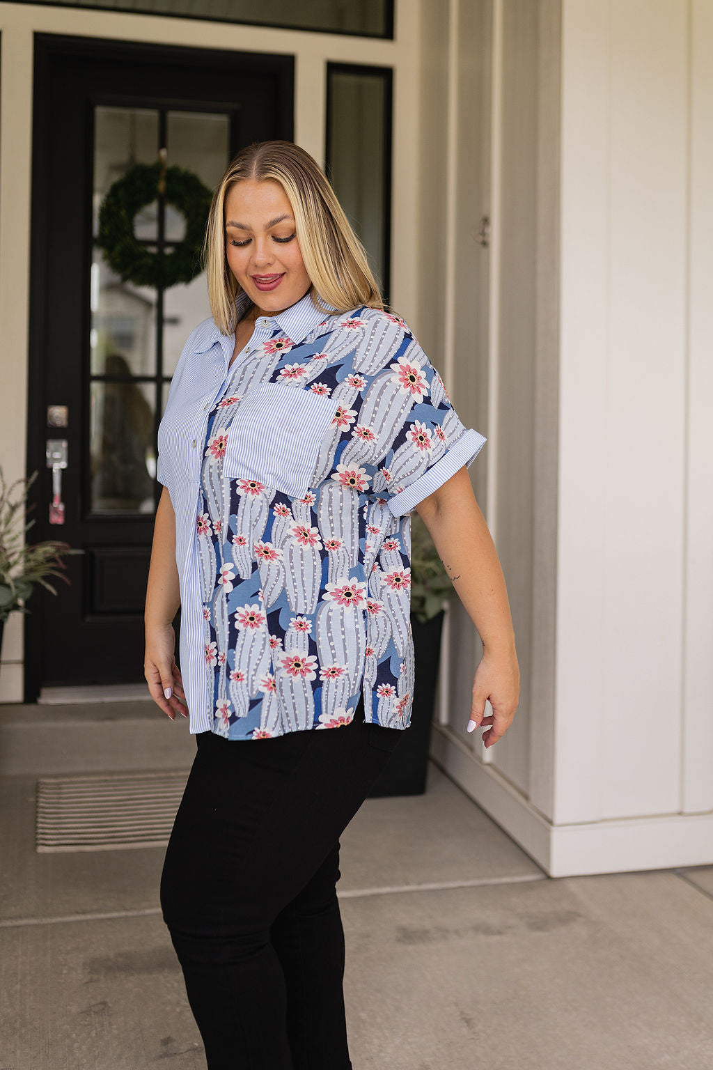 Womens - Best Of Both Worlds Button Down Top