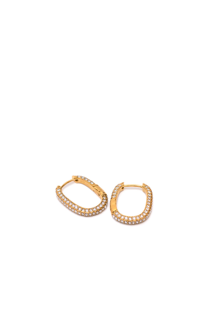 Womens - Blinged Out Huggie Earrings