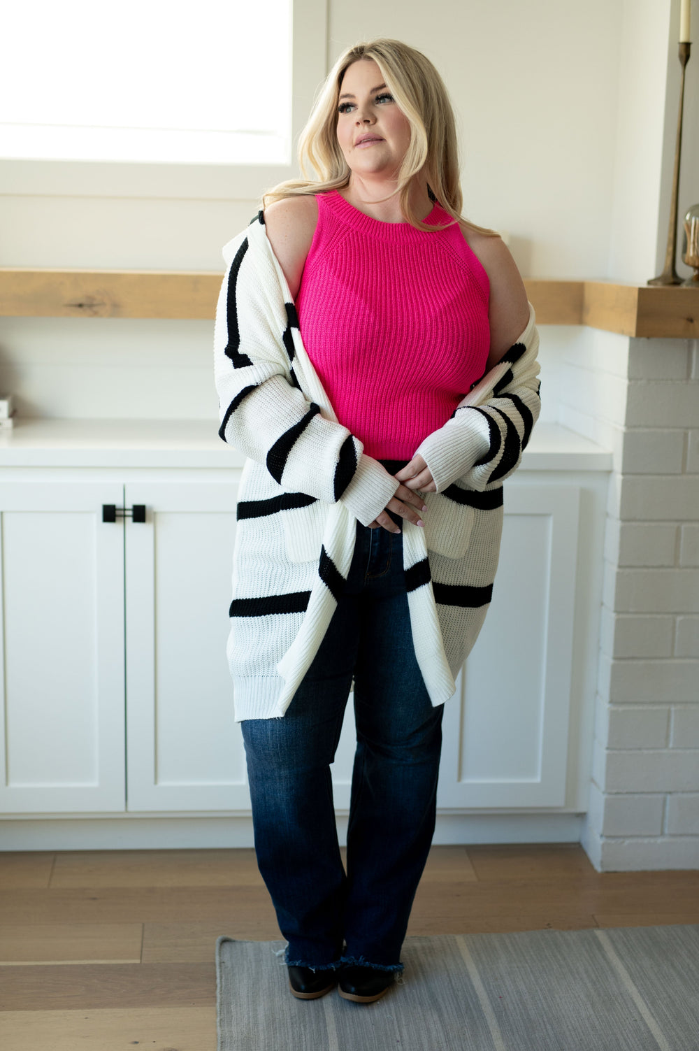 Womens - Brighter Is Better Striped Cardigan In Ivory