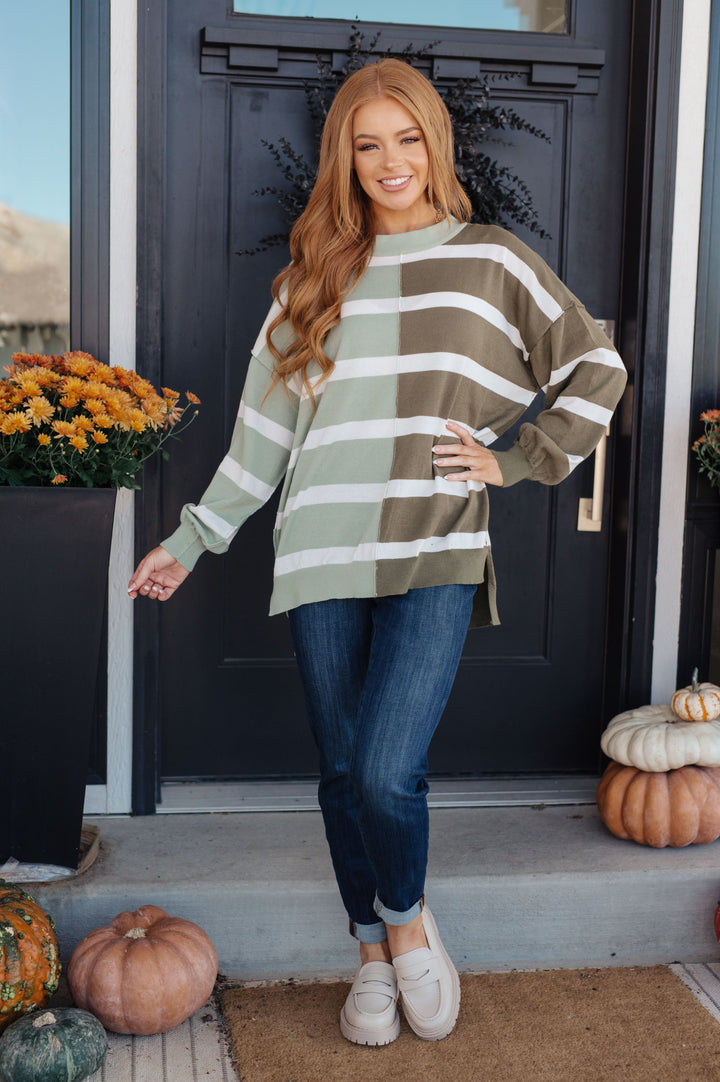 Womens - Can't Decide Color Block Striped Sweater