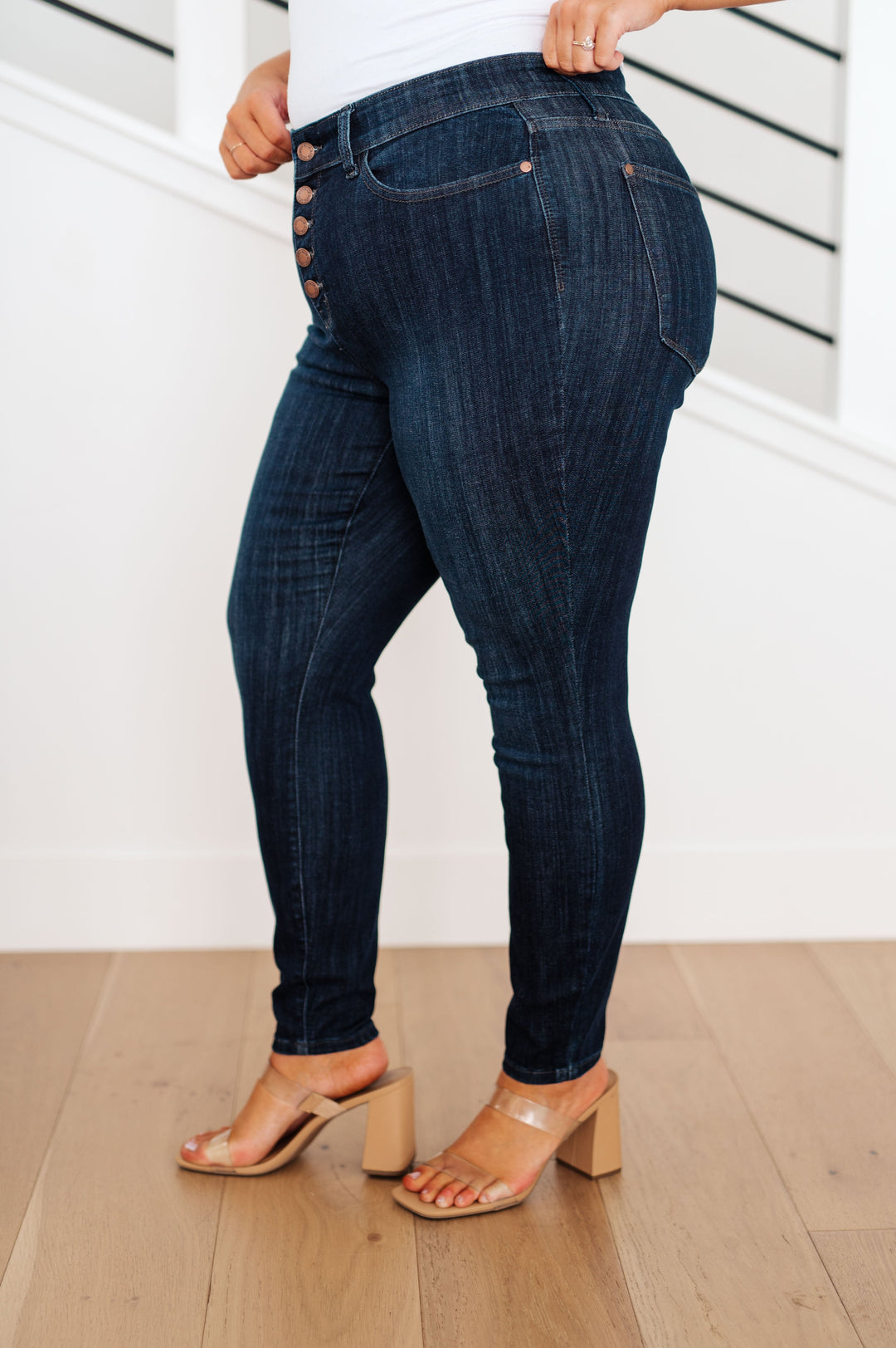 Womens - Celecia High Waist Hand Sanded Resin Skinny Jeans