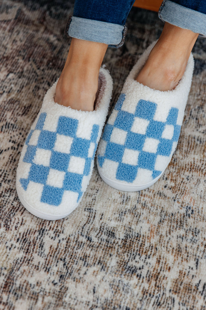 Womens - Checked Out Slippers In Blue