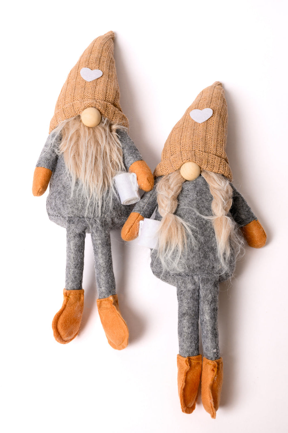 Womens - Coffee Lover Gnomes Set Of 2 In Beige