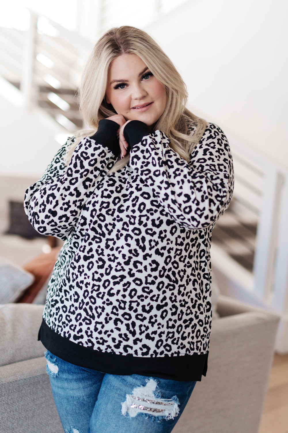 Womens - Cozy In Cheetah Pullover Sweatshirt