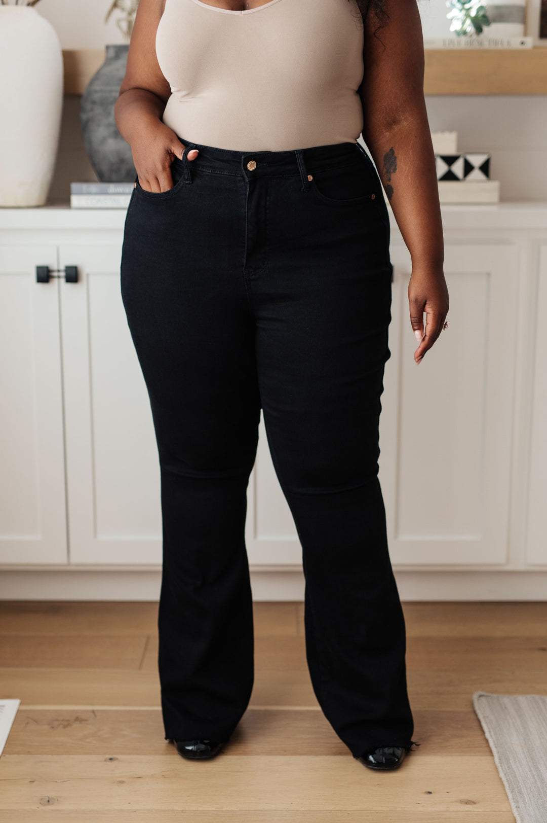 Womens - Etta High Rise Control Top Flare Jeans In Black
