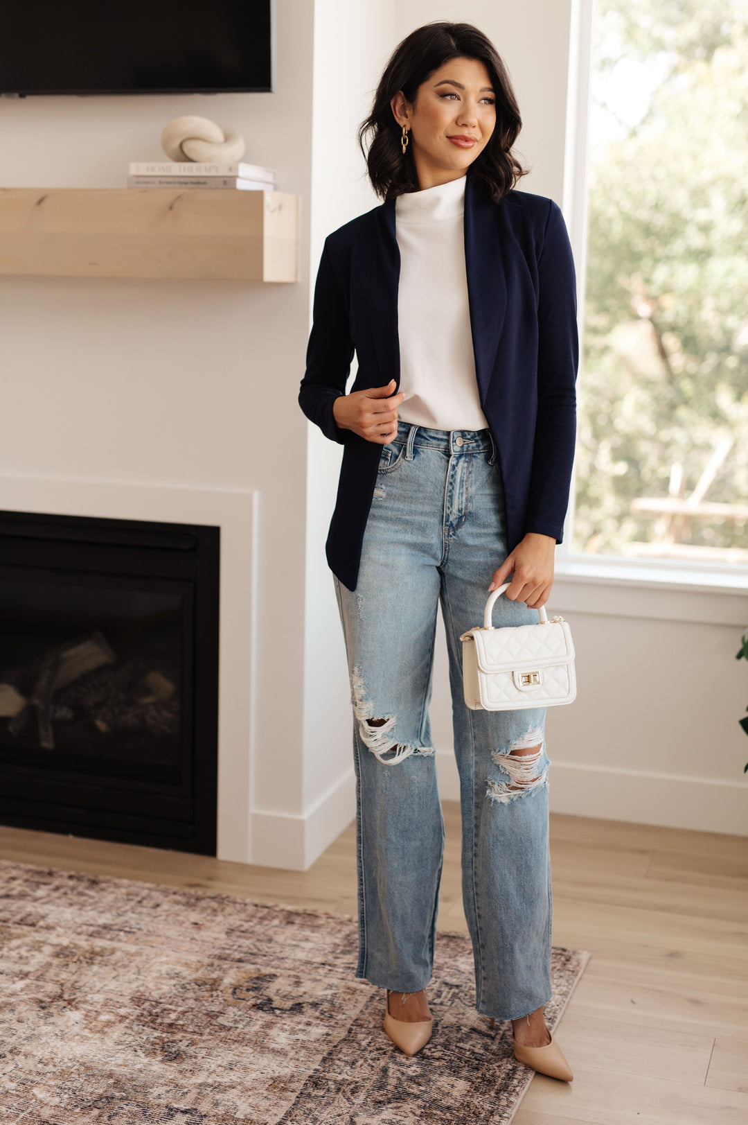 Womens - Fitted Blazer In Navy